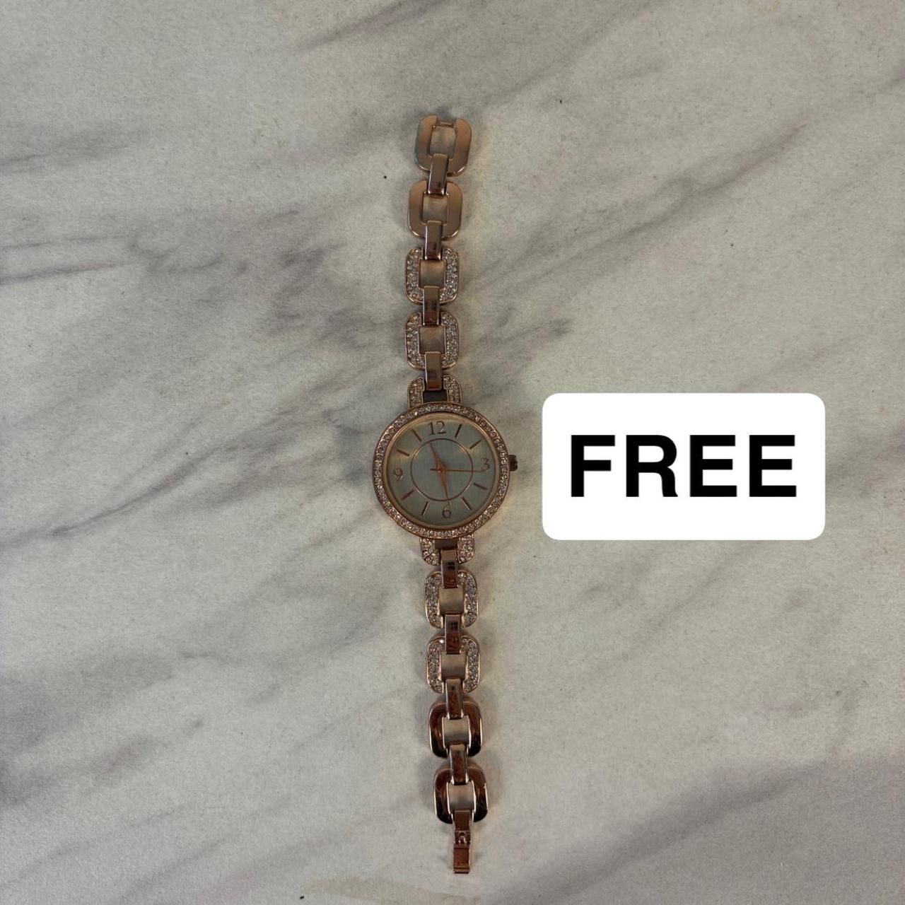 Charterclub Rose Gold Watch With Diamond Accents